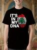Funny "It'S In My DNA" Lebanon Flag Graphic - Black Cotton Streetwear Short Sleeve Tee with Red T-shirt