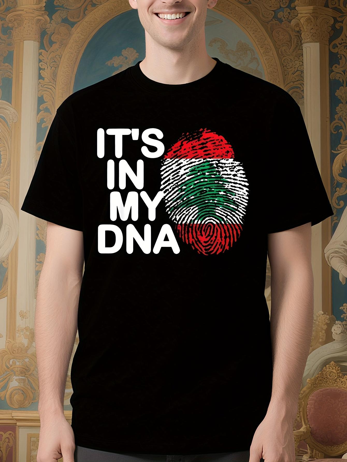 Funny It S In My DNA Lebanon Flag Graphic Tshirt - Black ... L