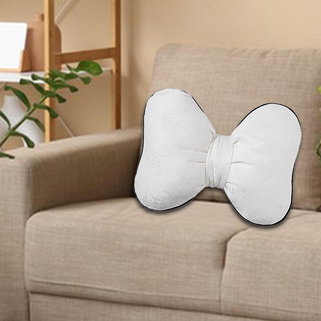 Bow Decorative Couch Throw Pillow Satin Cushion With Insert Comfortable Seat Elegant Home Decor For