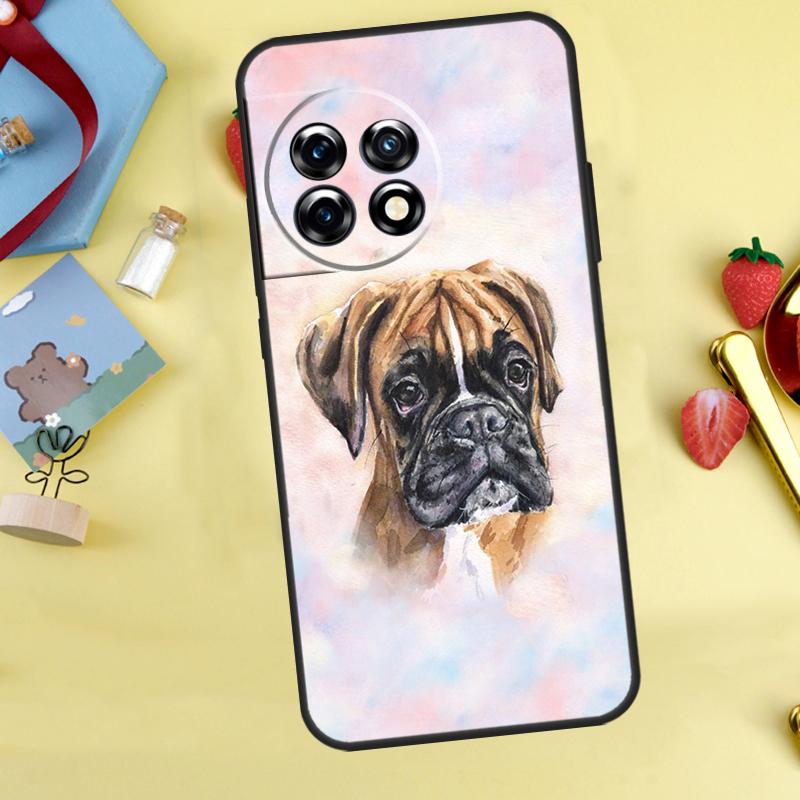 Boxer Dog Case For OnePlus 13T 13R 12 12R 15 13 11 10 10T 8T Nord CE 2 3 4 Lite N20 N30 Nord 5 Cover