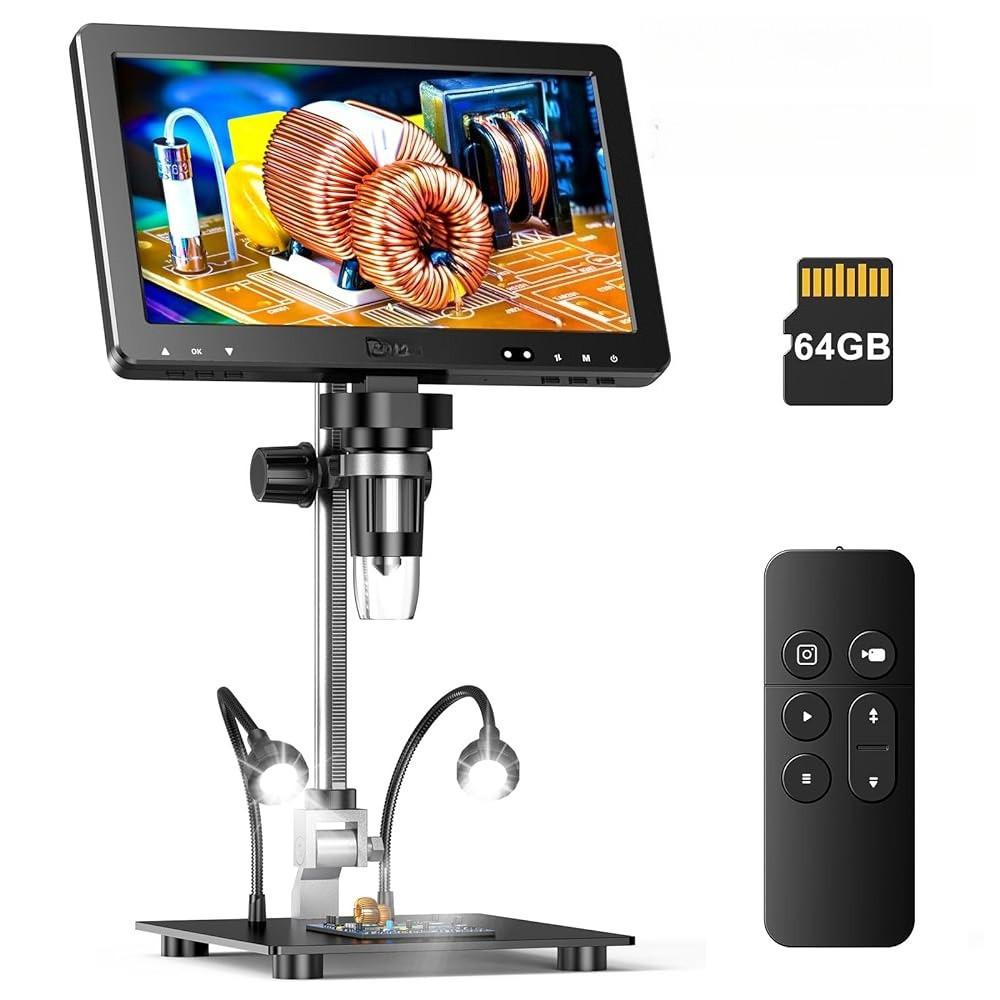 1500X 20MP Wireless DM9 Max 10.1" HD IPS Electronic Microscope LCD Coin Soldering Audio Digital Microscope