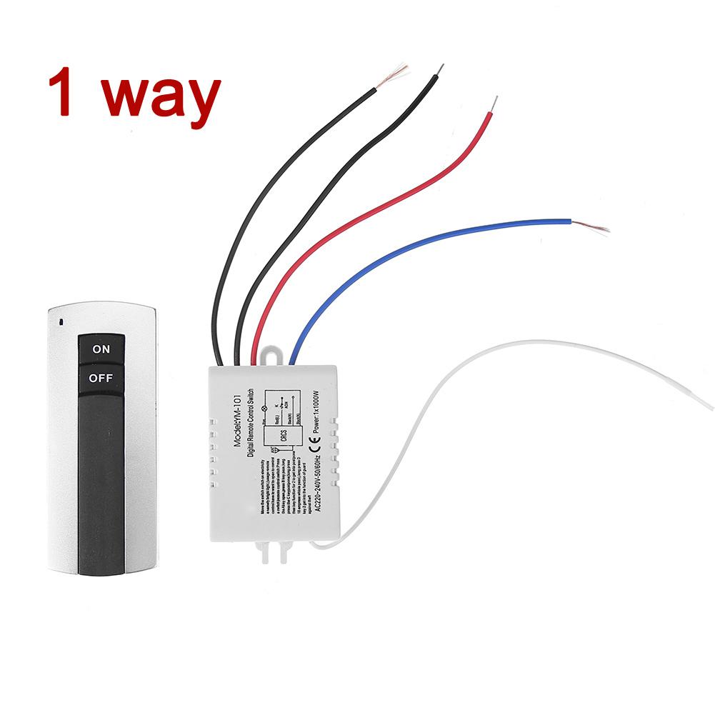 220V 1000W 1/2/3 Channel ON/OFF Wireless Remote Control Switch 1 2 3 Ways Digital Remote Controller Switch for Lighting
