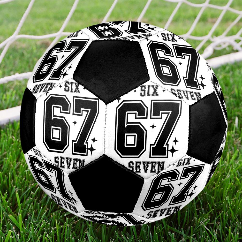 Six and Seventeen Indoor Soccer Ball Colorful Machine Stitched PVC Size 5 Team Training Competition Ready Durable High-Bounce Cool Sports Gift