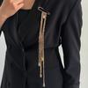 Vintage Long Tassel Brooch Elegant Multi-layer Chains Pin Tie Collar Needle  Banquet Party
