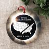 2024 Solar Eclipse Decoration Acrylic Path of Totality States Ornament Total Solar Eclipse Round Pendant Astronomy Lovers Keepsake Gift