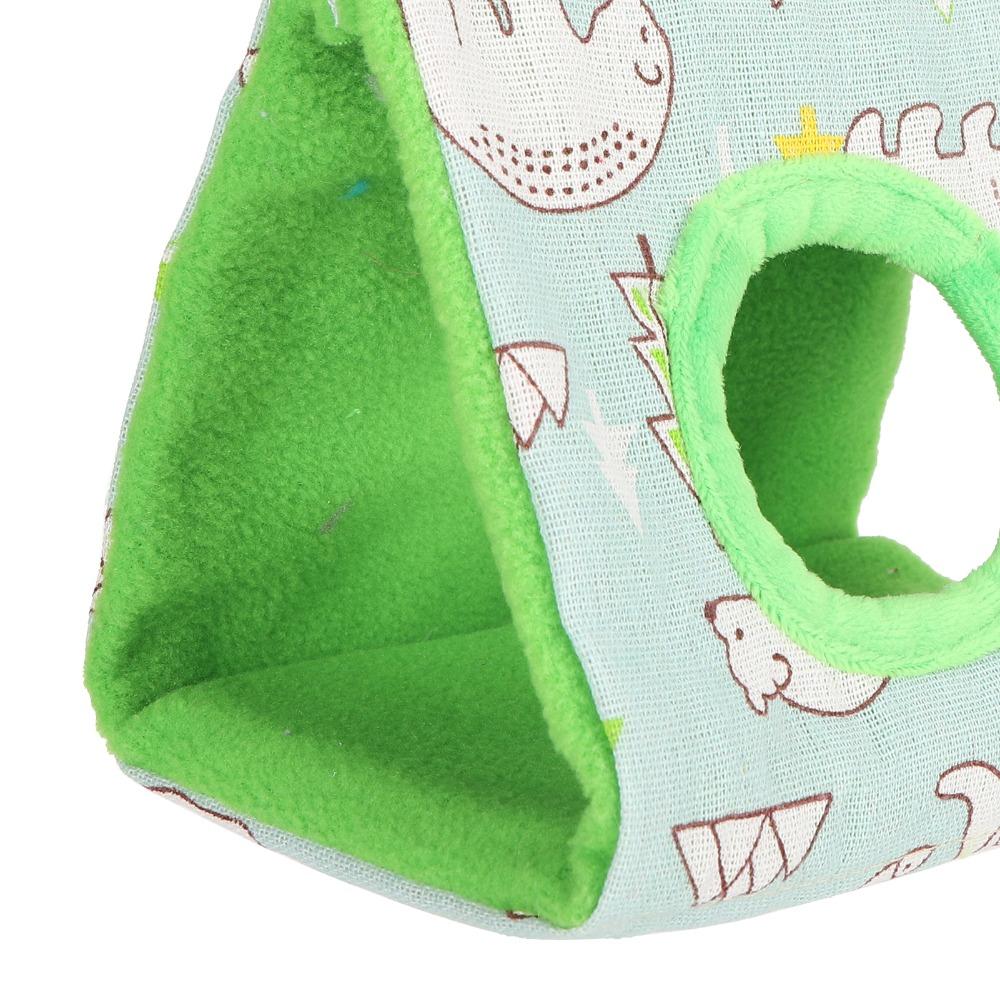Fluffy Bird Nest House Dual Hooks Bear Pattern Hanging Hammock Bed Green Bottom Soft Flannelette Fabric Sleeping Bed For Hamster
