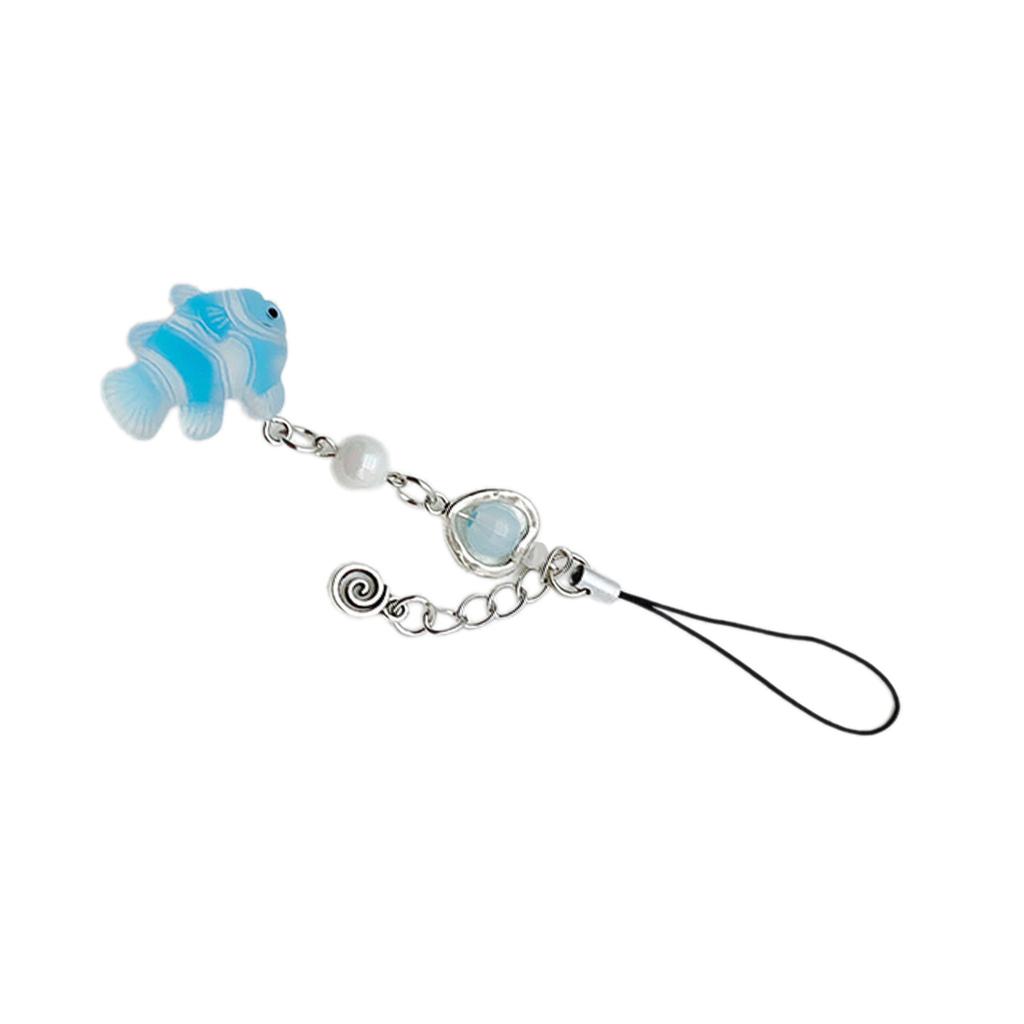 Sweet Small Fish Bead Phone Charm Straps Car Key Hangings Pendants Fashion Bag Decoration Lanyard Purse Accessories
