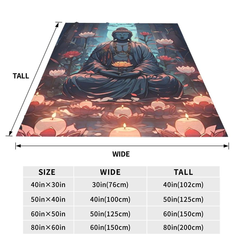 Buddha Yoga Decke Fleece Sofa Überwurf Atmungsaktive Überwürfe für Couch Bettwäsche Outdoor Decken Tagesdecke Steppdecke