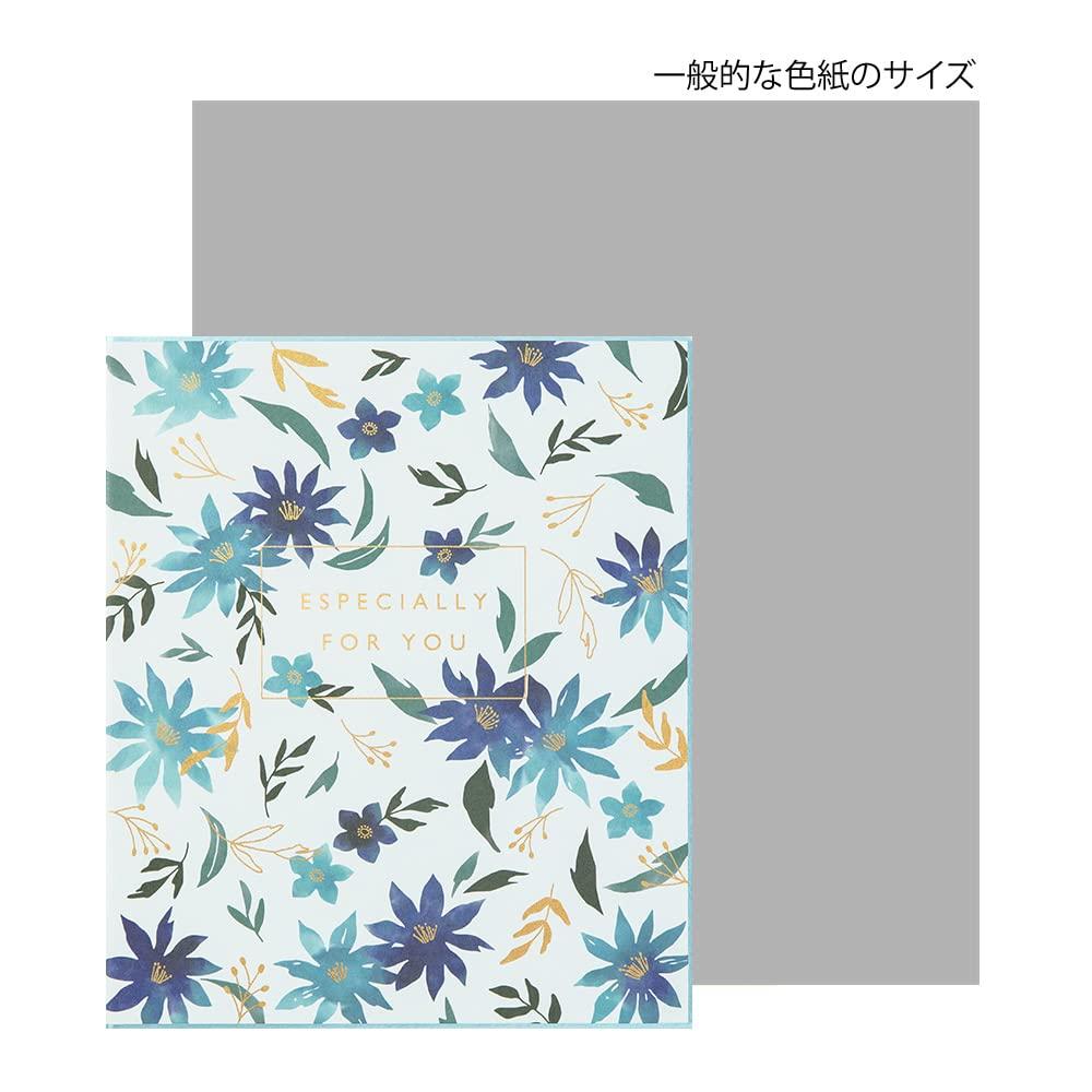 Midori Shikishi Colored Shikishi S Silk Floral Pattern Blue 33263006 Bi-fold