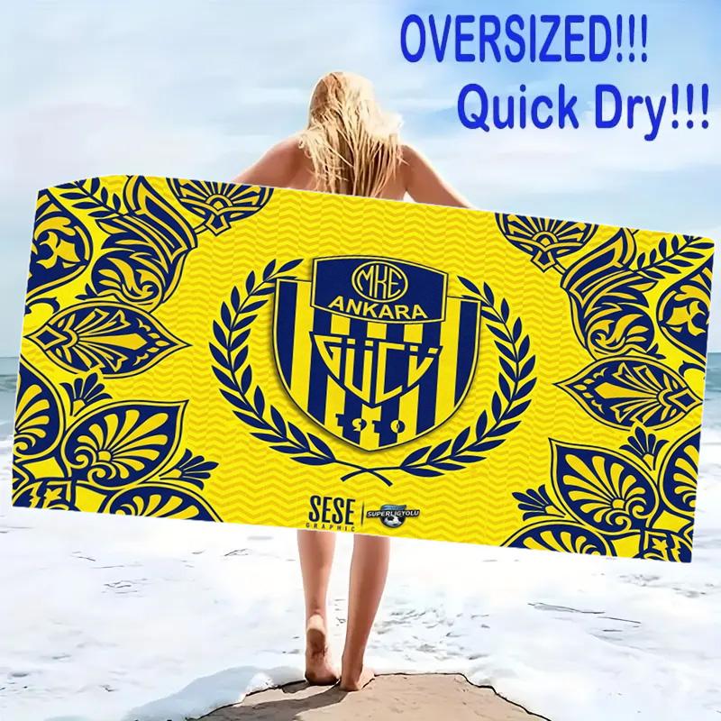 Ankara Gücü Print Beach Towel, Large Soft Quick Dry Towel for Beach Camping Swimming
