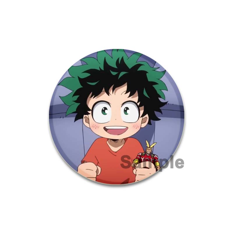 

32/44/58 мм аниме-фигурка Изуку Мидория круглая брошь на лацкан одежды сувенирные мягкие значки значок Моя геройская академия 58mm
