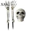 Halloween Skeleton Stakes Realistic Stake, Spooky Skull Hand Yard Human Bone Sign for Outdoor Garden Lawn Graveyard Decor Props
