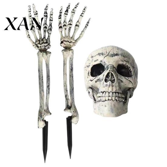 Halloween Skeleton Stakes Realistic Stake, Spooky Skull Hand Yard Human Bone Sign for Outdoor Garden Lawn Graveyard Decor Props
