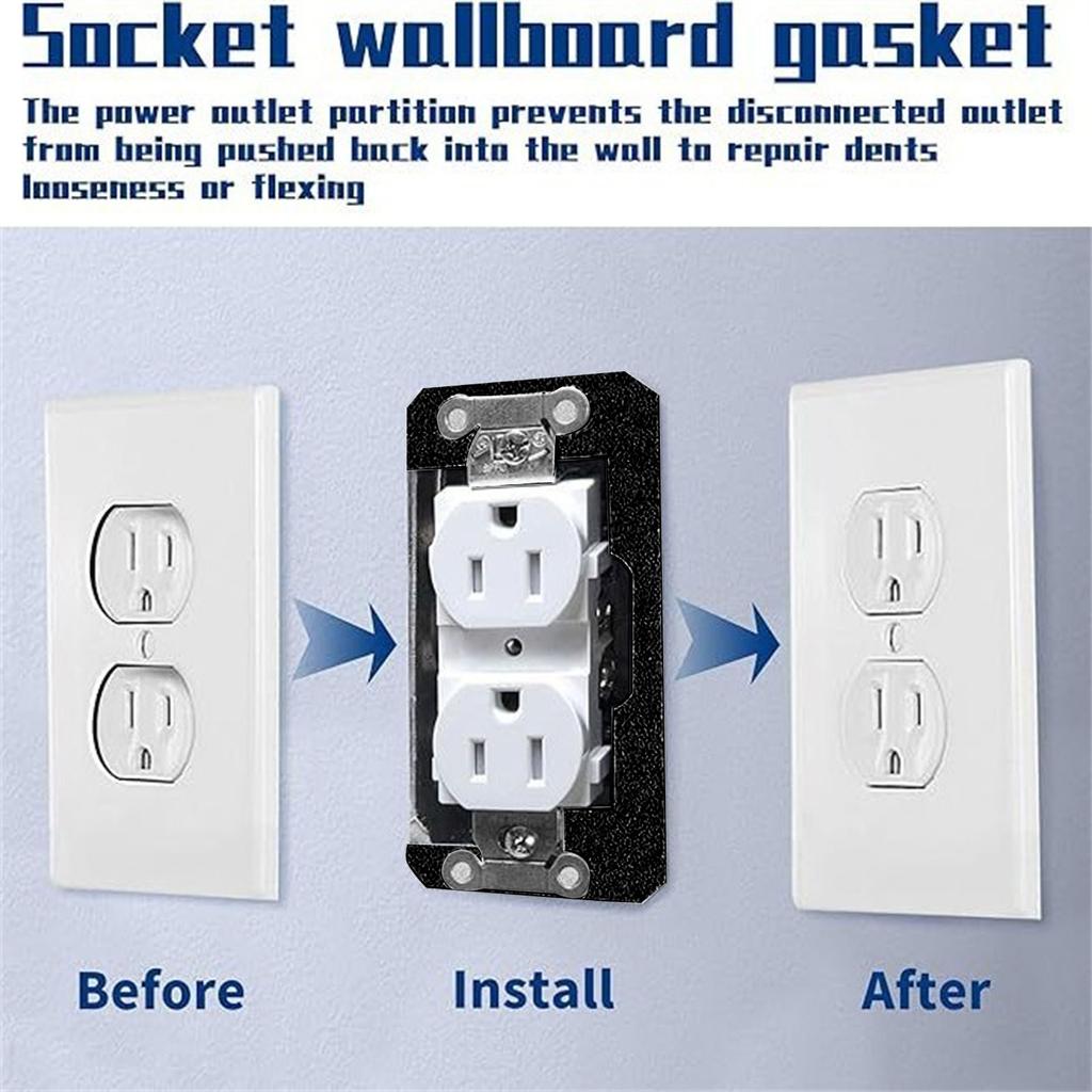 20Pieces Black Wall Plate Shims for Stabilizing Loose Outlets Sturdy Iron Materials Electrical Receptacle Levelers