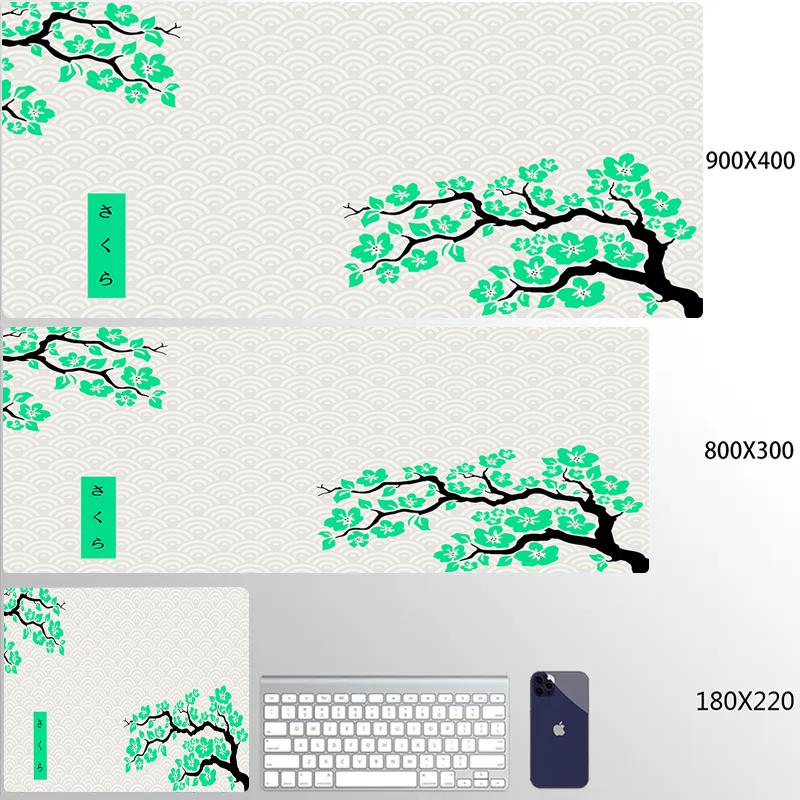 Gelbe Große Mausmatte Sakura Mauspads Große Gamer Schreibtischmatte 40x90cm Gummi Tastaturmatten Große Schreibtischmatte Beste Mauspads Mit Verriegeltem Rand
