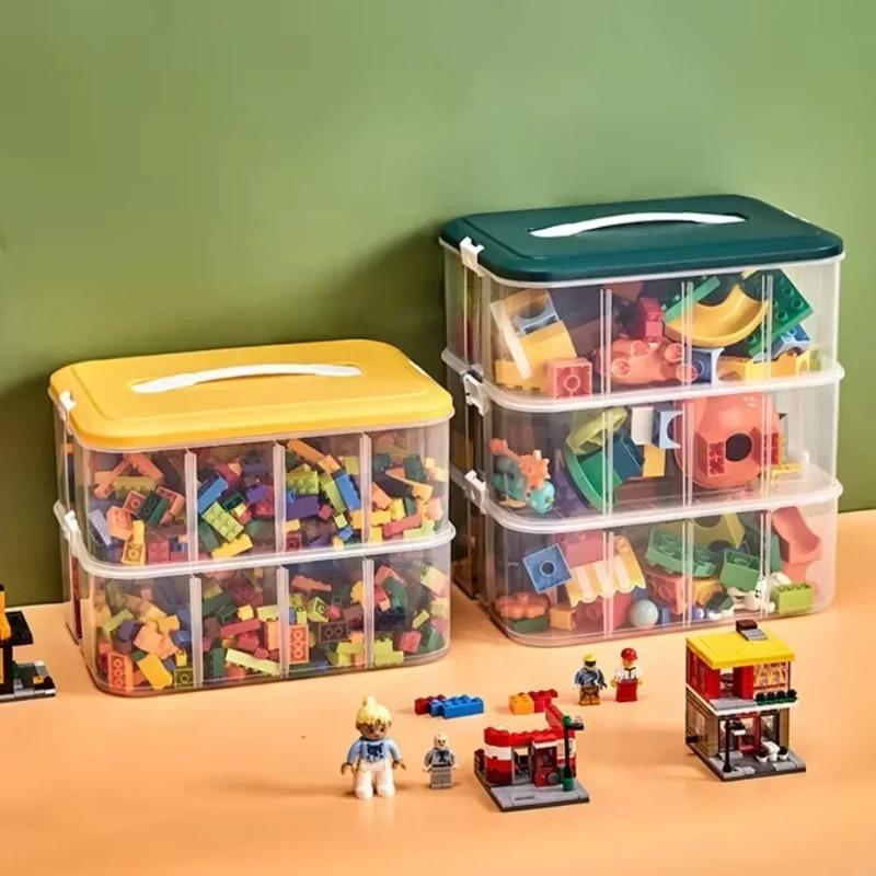Kids LegoClassified storage Stackable Building Block Storage Box Transparent Dustproof Moisture-proof Plastic Storage Boxes