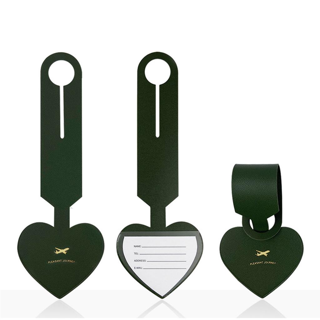 Baggage Backpack Tags Suitcase Luggage Heart Tag PU Leather Name ID Address Invitation Label Travel Accessories Portable