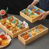 Bamboo Food Plate 9 Compartments Hotpot Platter Shushi Tableware Snack Food Fruit Dessert Plate Kitchen Tableware Accessories