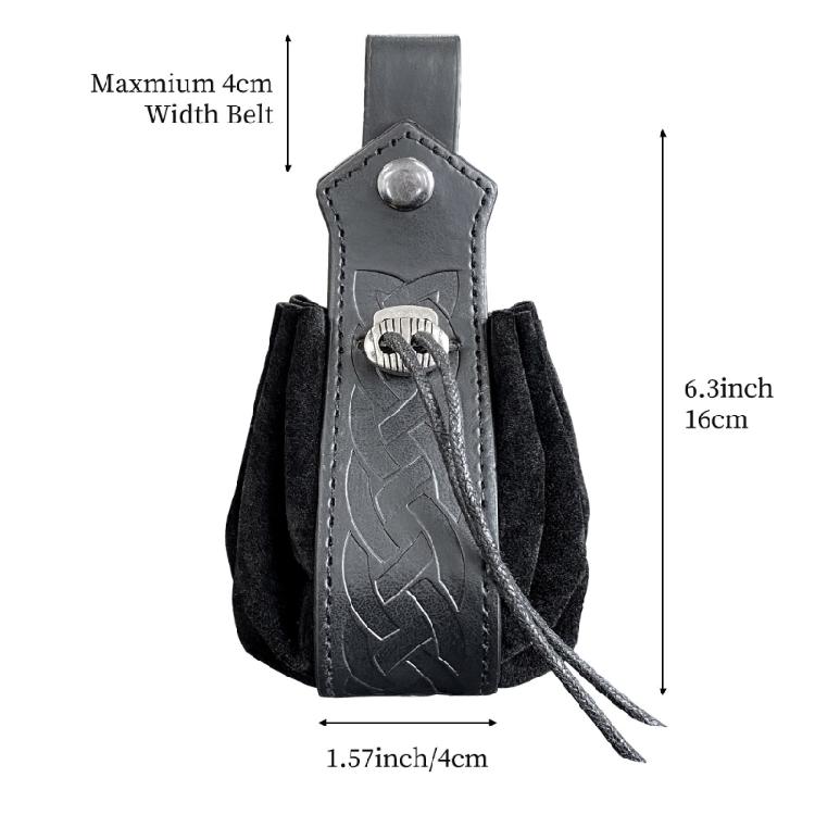 Multipurpose Drawstring Pouch Viking Style-Dice Bag Medieval Belt Bag for Unisex