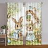 Set Of 2 Curtains Digital Printed Retro Easter Polyester Easy Install Without Rod All Seasons Ldeal Bedroom Living Room Made Sitting Window Treatment