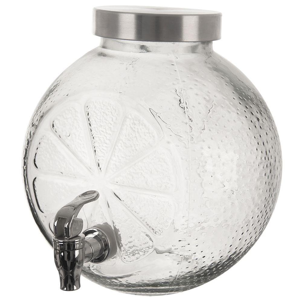 Lemon-Shaped Glass Beverage Dispenser with Tap 5.4L