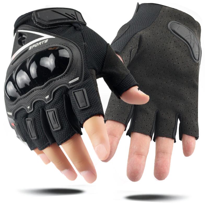 Cycling gloves motorcycle men's summer half-finger racing rider four seasons locomotive carbon fiber protective gloves
