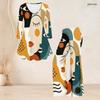 Women Plus Size Pink Blue Beige Printed V Neck Three Quarter Sleeve Flared Top And Flared Pants Two Piece Set