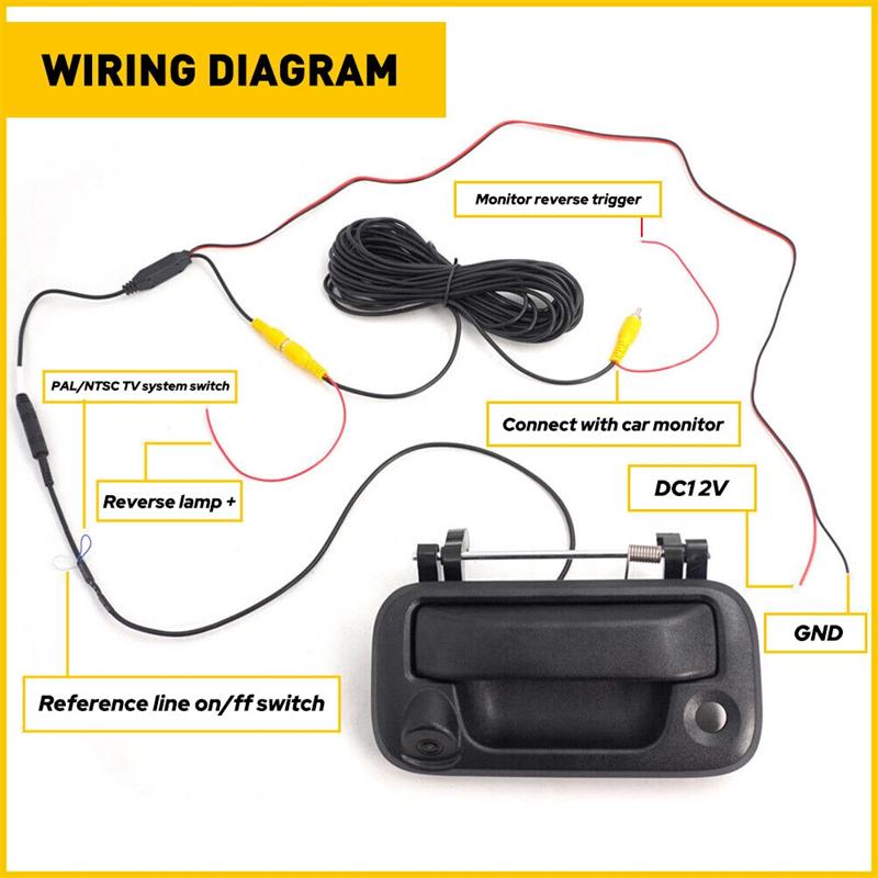 Car Tailgate Handle Camera 170° Waterproof HD Camera Ford F150 F250 F350 F450 F550 2004-2014 Backup Reversing Camera Accessories