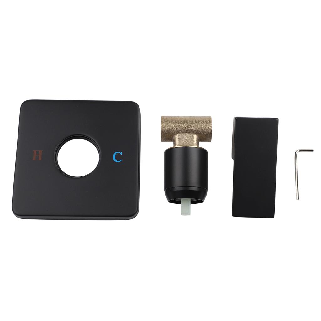 Modern Black Wall Mounted Hot and Cold Water Mixing Valve for Bathroom