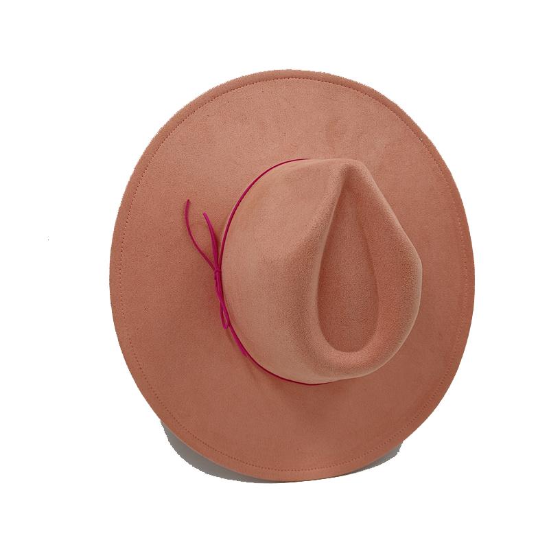 Cappello a Cilindro Piatto Rotondo 9,5 cm in Scamoscio Uomo Donna Cappello da Cowboy Western Cappello Fedora per Feste e Palco Design Autostile Stile Etnico Cappello Superiore