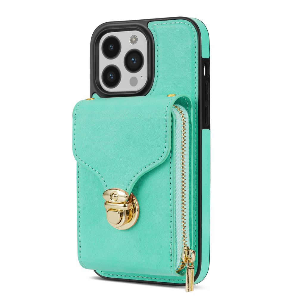 Suitable for Samsung A54 Zipper Crossbody Cable Mobile Case Wallet Bracket Multi Card Full Covered Case A14 A53