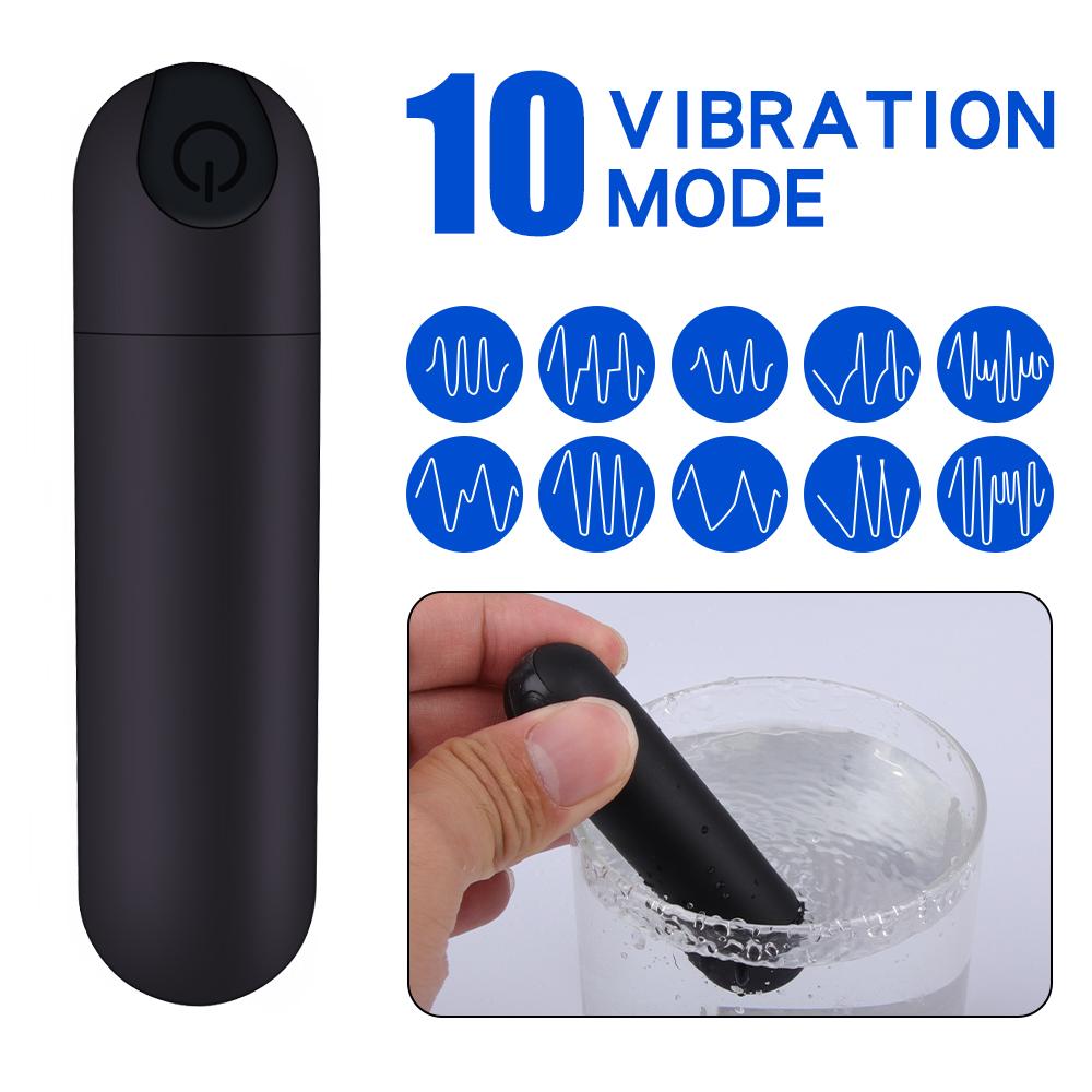 Mini Bullet Vibrator for Women Made of Body-Safe Silicone Fully Waterproof Personal Clit Stimulators Massager with 10 Vibration