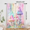 2pcs Mushroom Fairy Curtains Fantasy Cottage Print Blackout Drape Living Room Bedroom Window Treatment Home Decor
