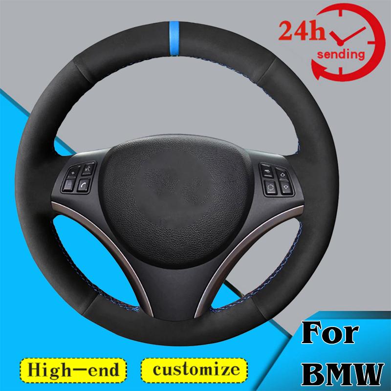

Пользовательский замшевый чехол на руль автомобиля, 100% подходит для BMW E90 E91 E92 E93 X1 E84 E87 E81 E82 E88, авто интерьер