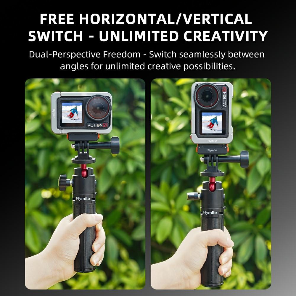 FLYMILE For DJI Osmo Action 5 Pro/Action 4 Magnetic Mount 1/4 Quick Release Base with Dual Expansion Ports