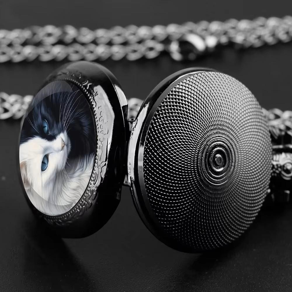 Vintage Retro negru alb chinezesc Yinyang cuarț Unisex bărbați femei ceas de buzunar cuarț colier pandantiv ceas lanț casual clasic cadran bijuterii cadou