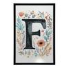Plakat "F" Z Kolorowymi Kwiatami Plakat "F" Z Kolorowymi Kwiatami, 50X70 Cm, Rama Drewniana Jasny Dąb, Papier Matowy 230 Gsm