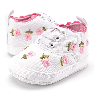 Baby Girl Shoes White Lace Floral Embroidered Soft Shoes Prewalker Walking Toddler Kids Shoes