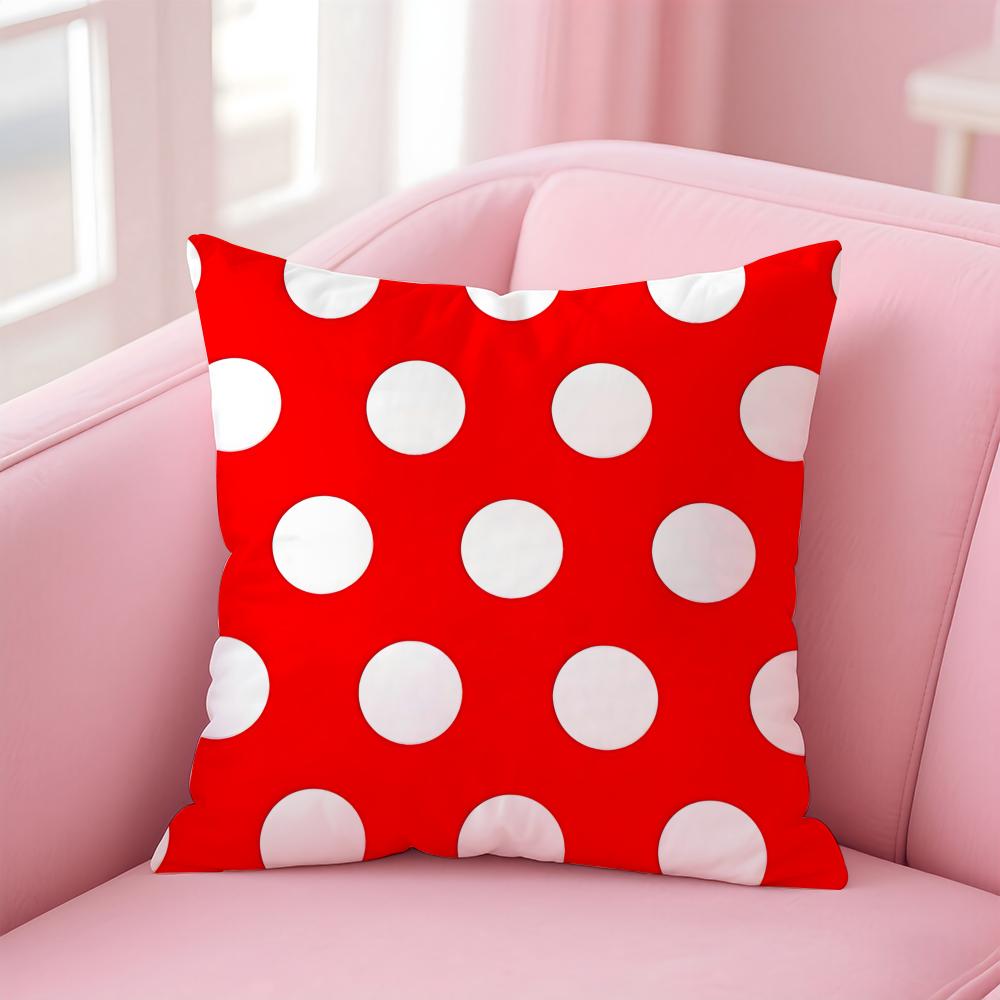 Simple Art Large Polka Dot Pattern Cushion Cover Pillowcase Short Plush Invisible Zipper Room Sofa Cushion Cover