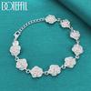 DOTEFFIL 925 Silber Volle Rose Blume Kette Armband für Frauen Hochzeit Verlobungsparty Mode Charme Schmuck