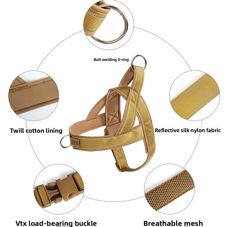 Tactical Pet Harness Nylon Material Adjustable Dog Leash For Small And Large Dogs