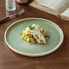 Matcha Green Plate Household Premium Ceramic Plate Vegetable Plate Dessert Plate Restaurant Round Tableware Plate