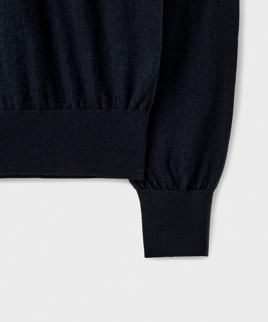 Beulaendideu [Superior] Essential Superfine V-Neck Knit [Dark Navy]
