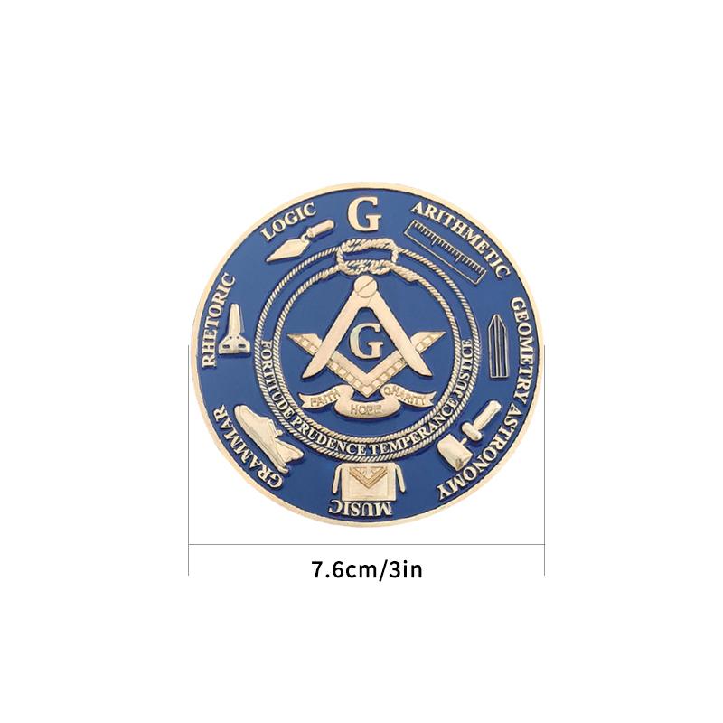 Masonic Car Emblem Badge Mason Freemason Size 3 NO.25 Symbol Gift for Freemason Cloth Accessories One Size