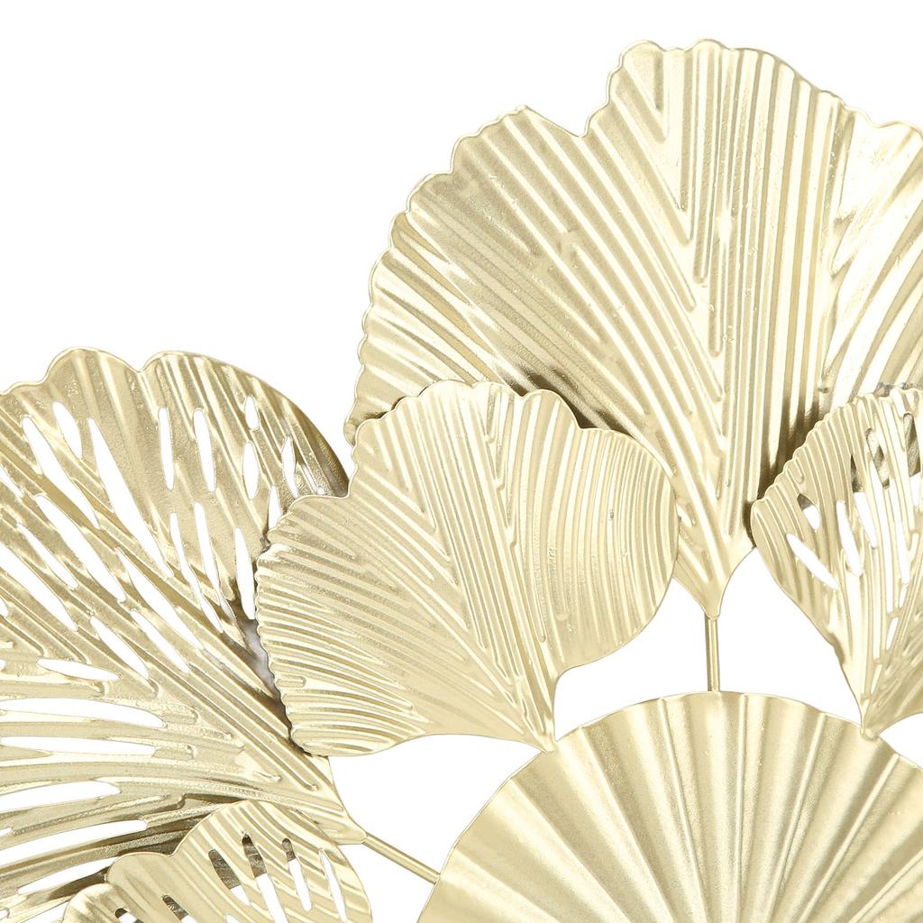 Nordic Luxury Wall Decoration Apricot Leaf Flower Mirror Wall Pendant Iron Art Porch Decoration