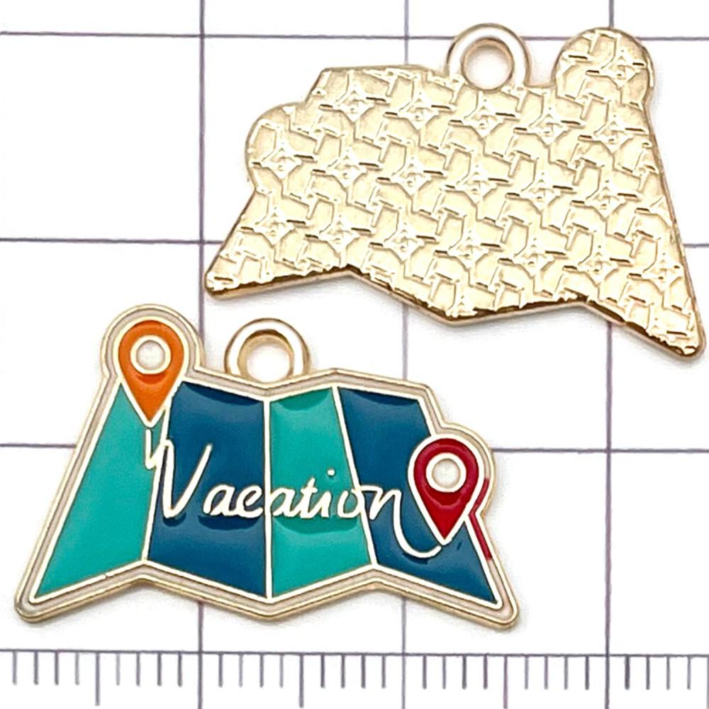 Colorful Enamel Cartoon Beach Charms for DIY Jewelry - Summer Travel Style, Set of 10