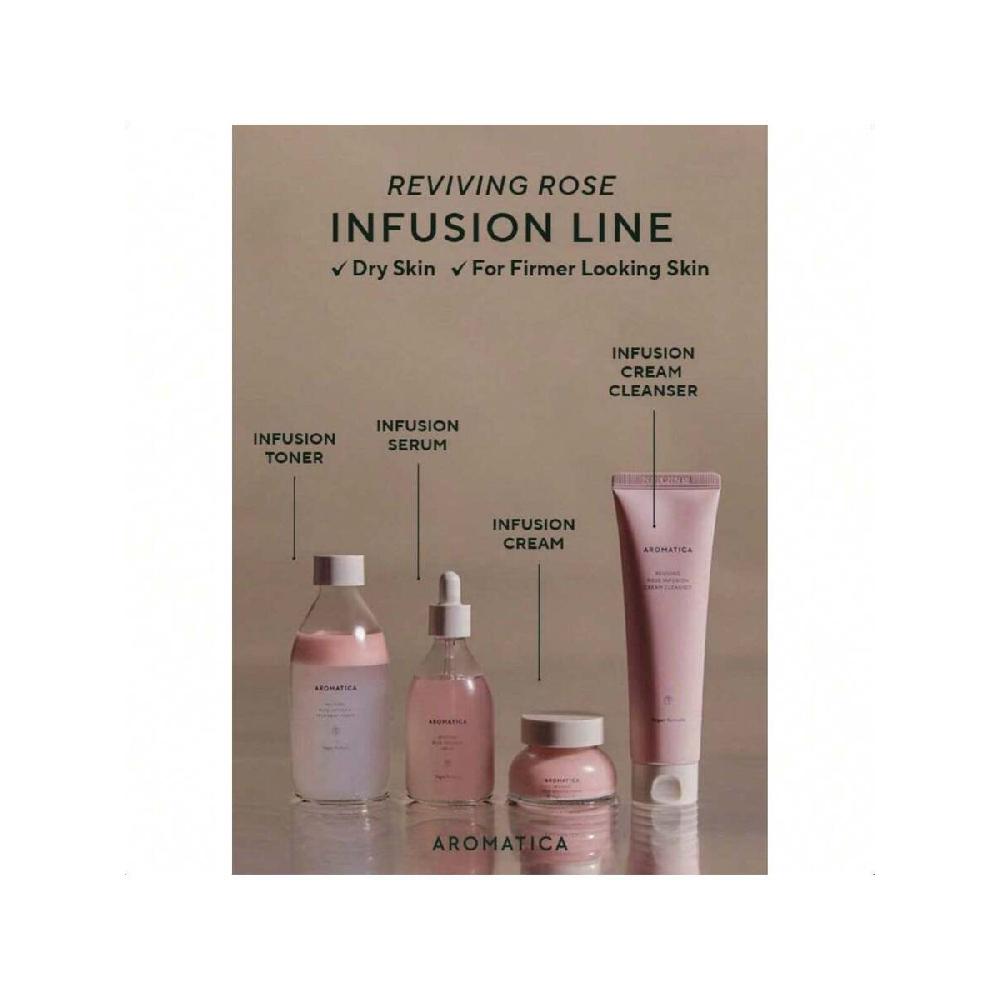 Aromatica Rewitalizujące Serum z Infuzją Róży 100ml Serum Odmładzająco-Nawilżające, Serum Dodające Witalności Dla Skóry Suchej | Z Wodą z Róży Damasceńskiej i Olejkiem Różanym