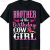 Brother of The Birthday Cowgirl Bro Rodeo Bday Girl Party T Shirt  Vintage Washed Top For Everyday Wear Comfortable Versatile