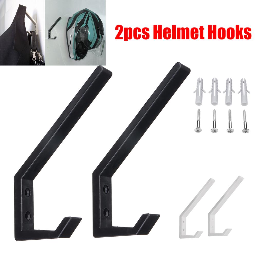 2x Motorcycle Helmet Holder Hanger Rack Jacket Hooks Wall Mount Space