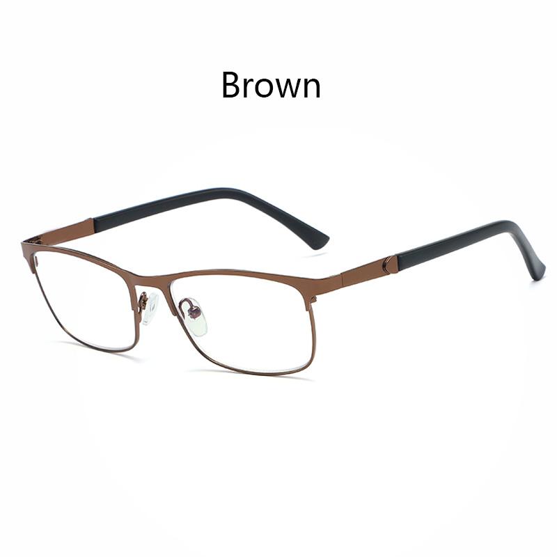 

RBENN Новые очки для чтения с защитой от синего света для мужчин, металлическая оправа, для бизнеса, для чтения с помощью компьютера +1,00 +1,50 +2,00 +2,50 +400 коричневый